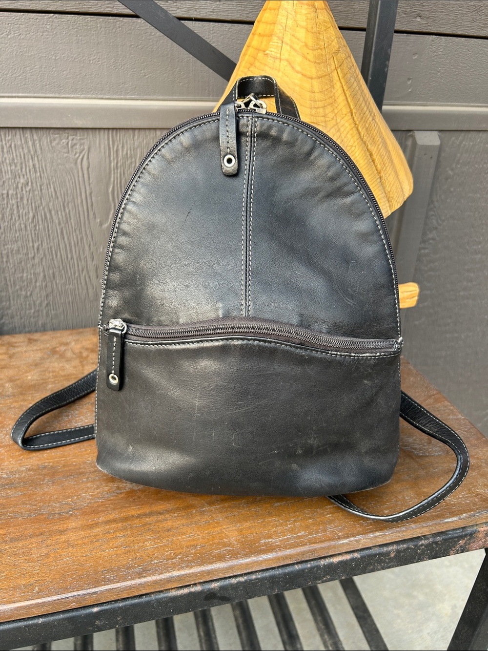 Tignanello Leather Black  Backpack